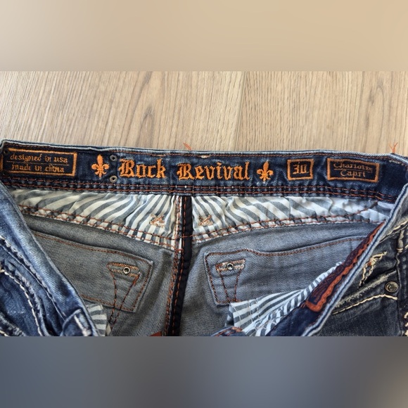 Rock Revival Women's Dark Blue Charlotte Capri Jeans 👖 - Picture 12 of 14